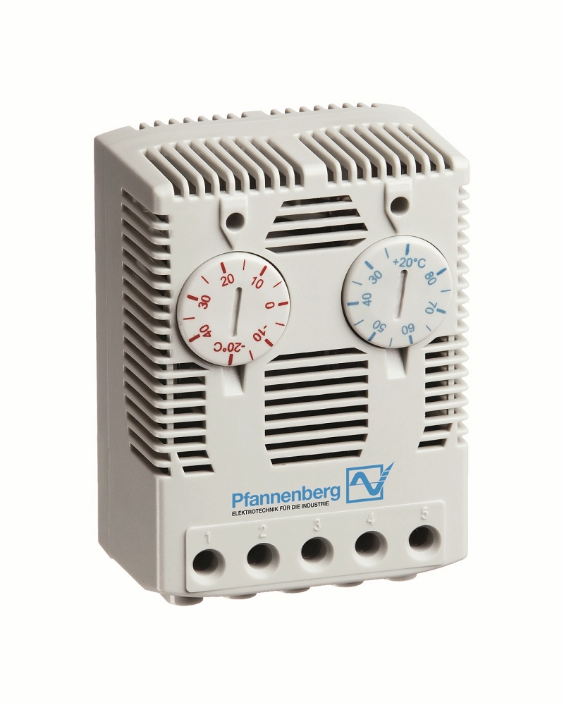 Сдвоенный терморегулятор (термостат) Н.З. и Н.О. (нагреватель и вентилятор), 0...+60 °C, 230 В